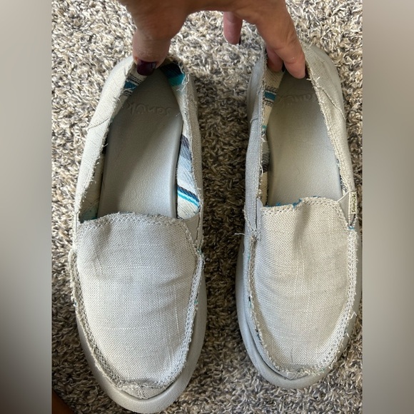 Sanuk Men’s Slip on Gray Canvas Foam Boat Shoes size 9 - Picture 7 of 8